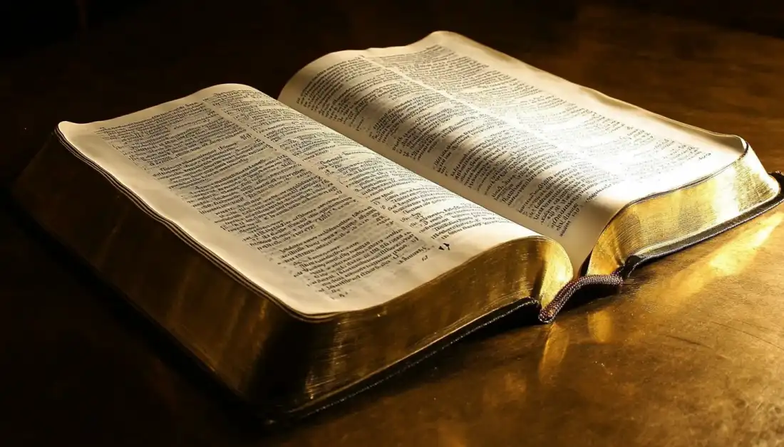 A Bible open to Psalm 34:4, emphasizing God’s promise to deliver us from our fears.