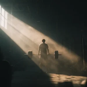 man training alone in a gym practicing body stewardship over body worship through disciplined strength training