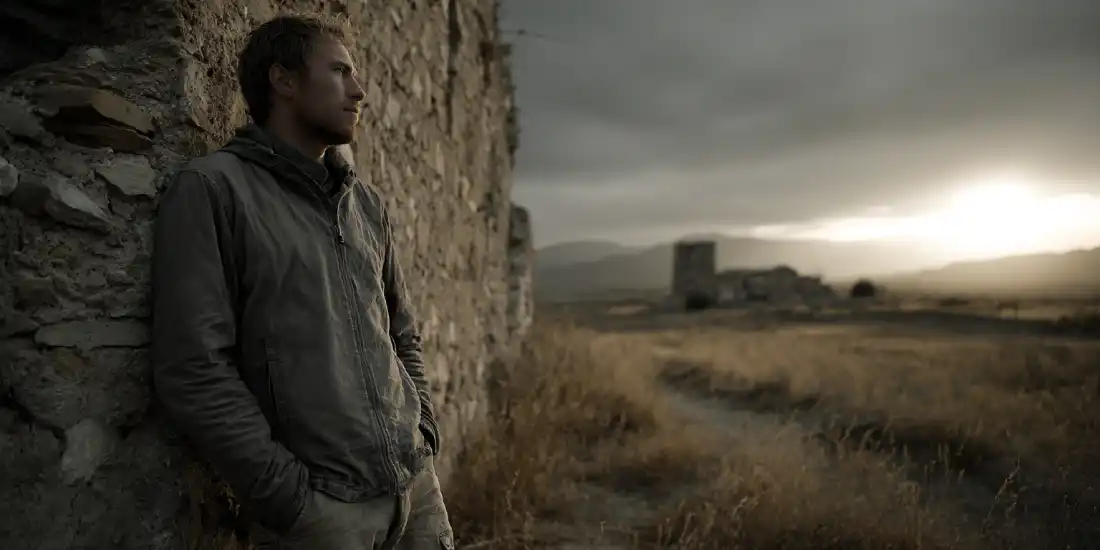 Man standing free outside prison symbolizing freedom in Christ and new identity