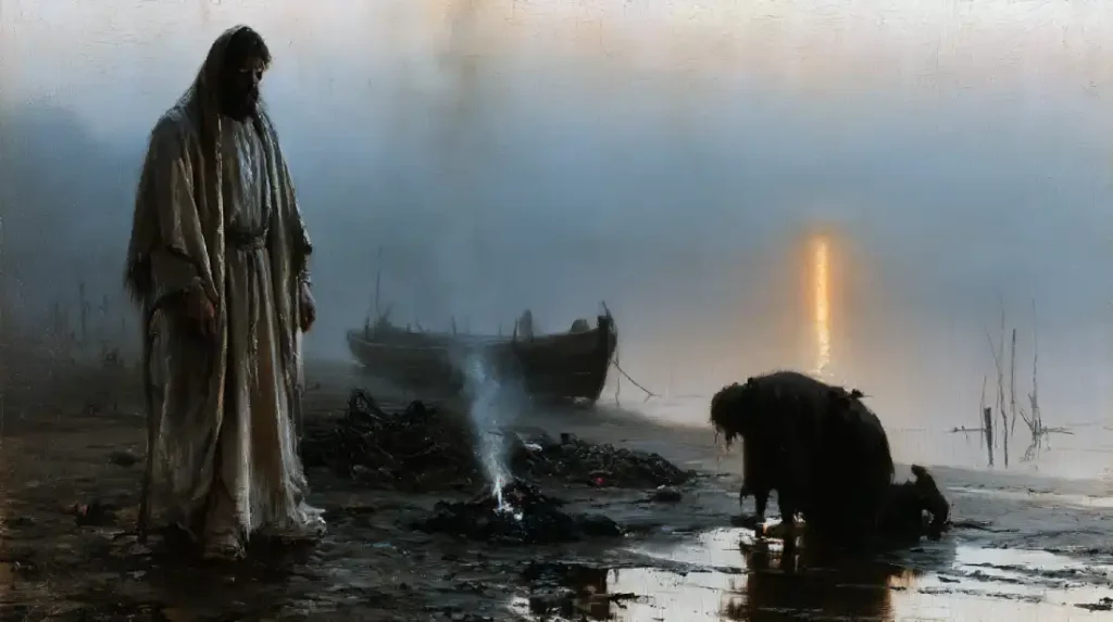 Jesus restoring Peter after his failure, John 21:15 overcoming challenges with faith