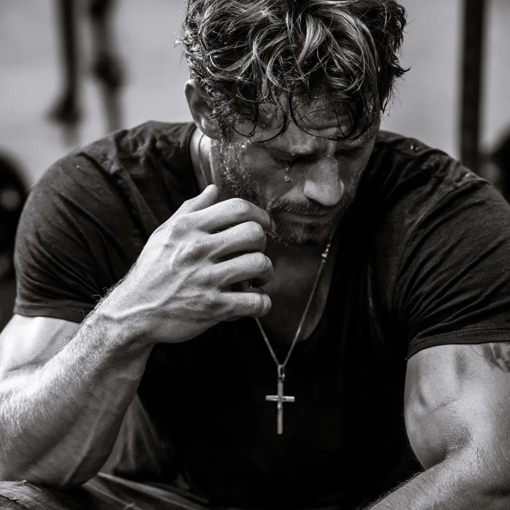hristian man enduring a hard day while pursuing daily victory as a Christian man